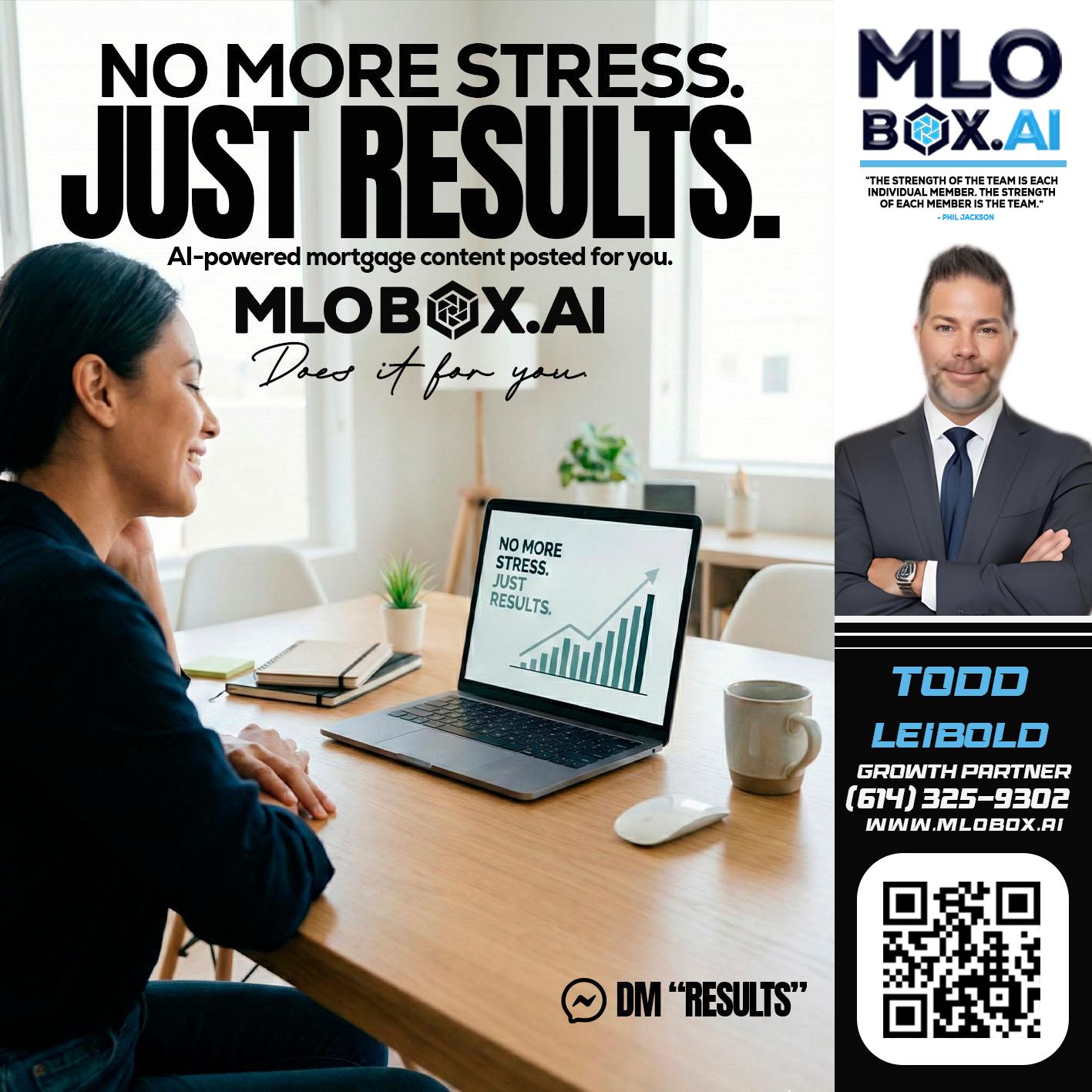 NO MORE STRESS - Todd Leibold -Mortgage Loan Officer