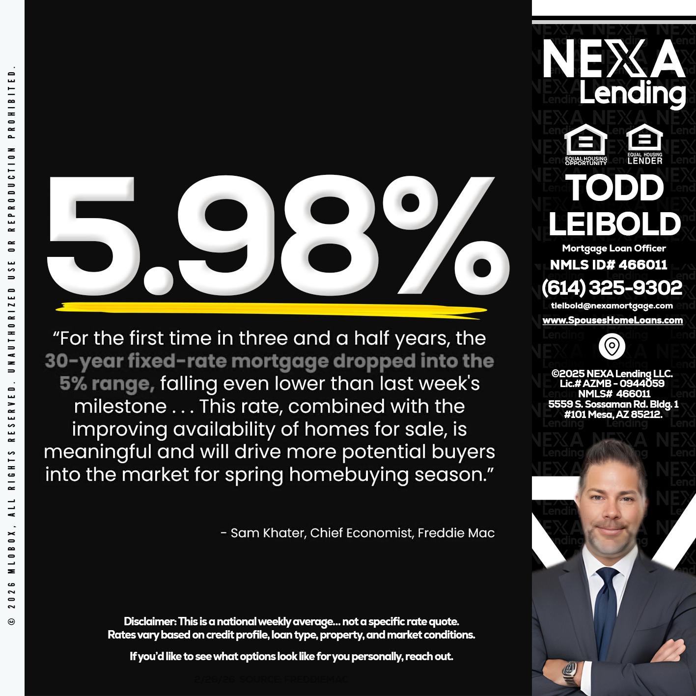 5.98% - Todd Leibold -Mortgage Loan Officer