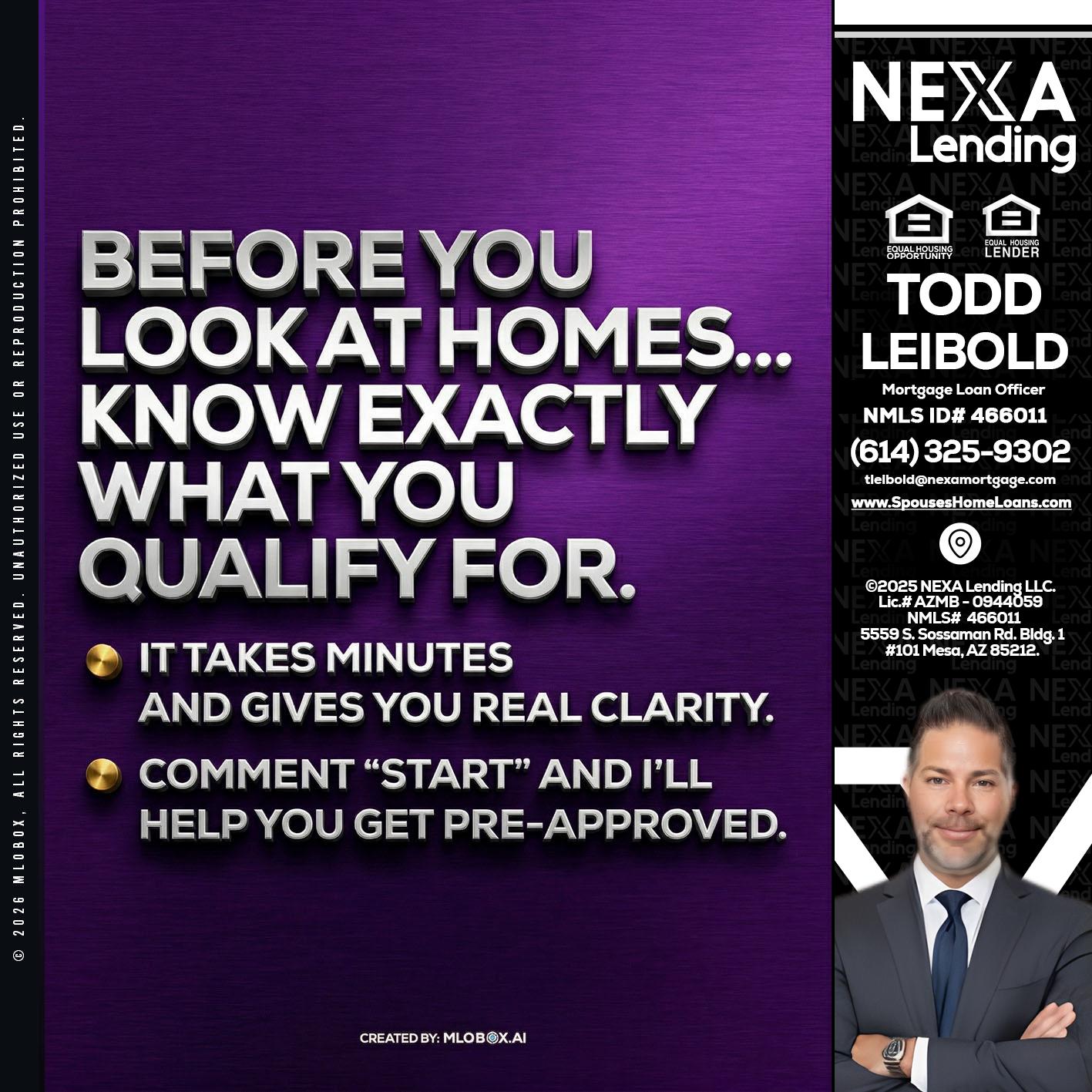 BEFORE YOU - Todd Leibold -Mortgage Loan Officer