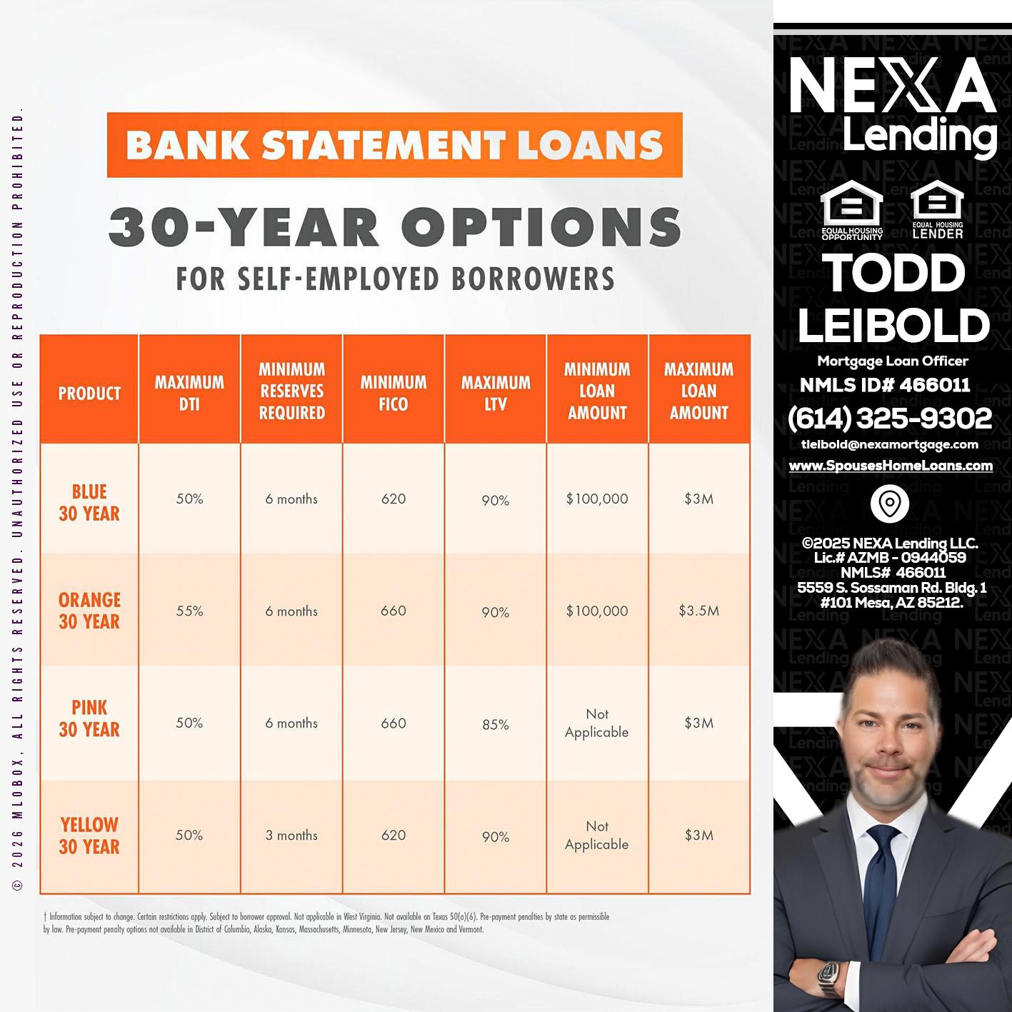30 YEARS OPTIONS - Todd Leibold -Mortgage Loan Officer