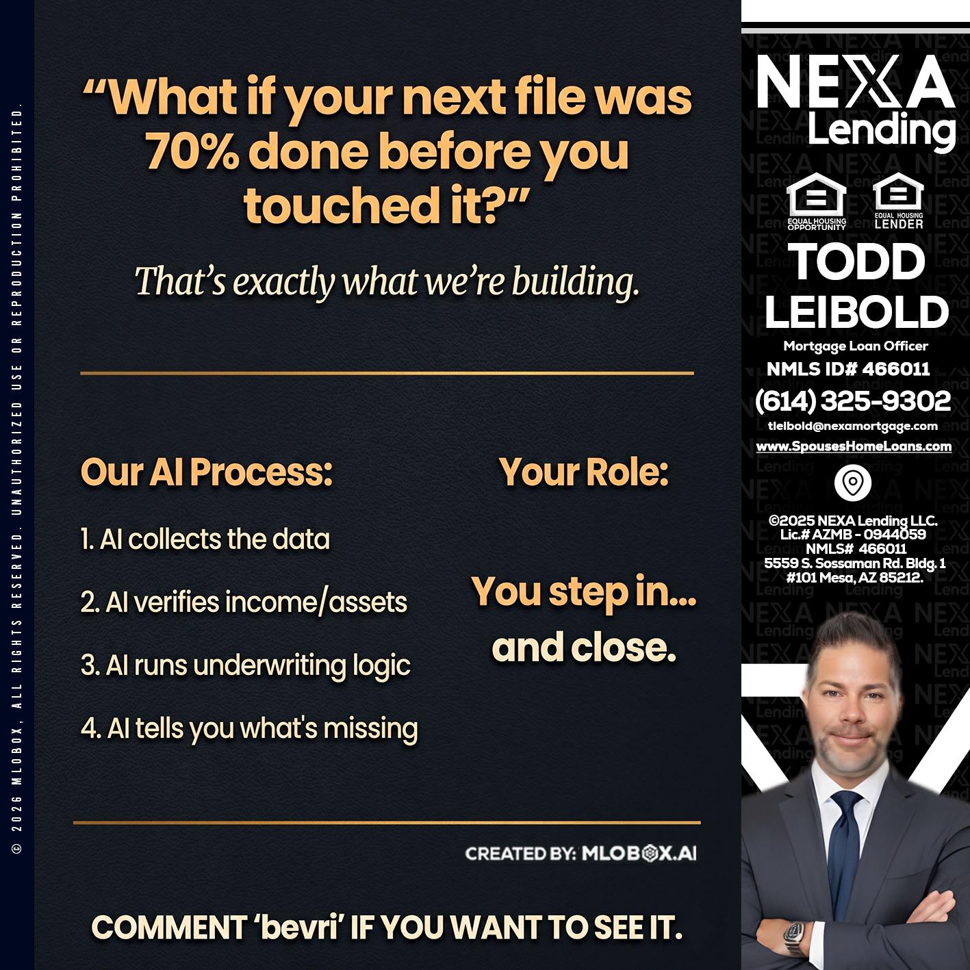 WHAT IF YOUR - Todd Leibold -Mortgage Loan Officer