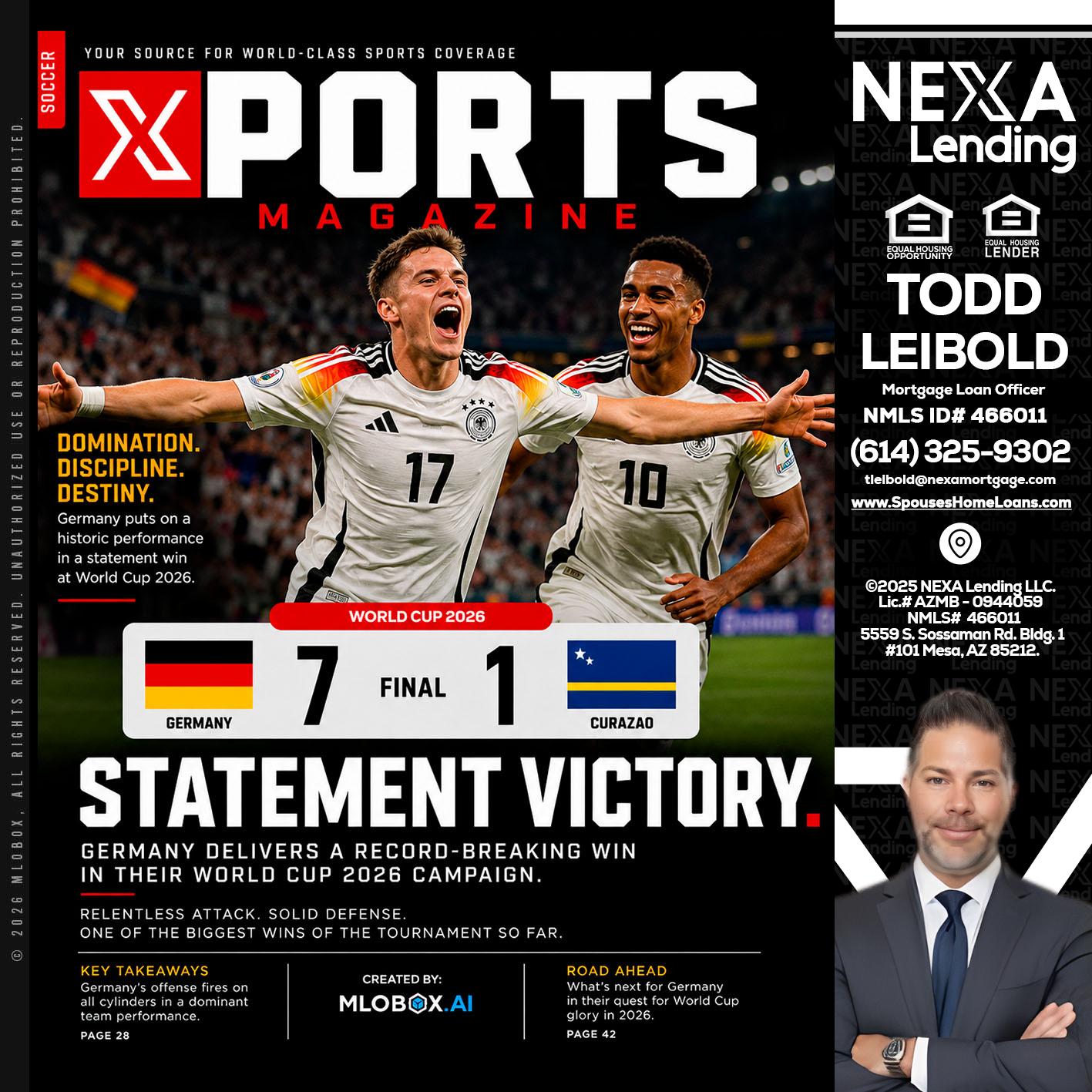 GERMANY VS CURASSAO (7-1) - Todd Leibold -Mortgage Loan Officer