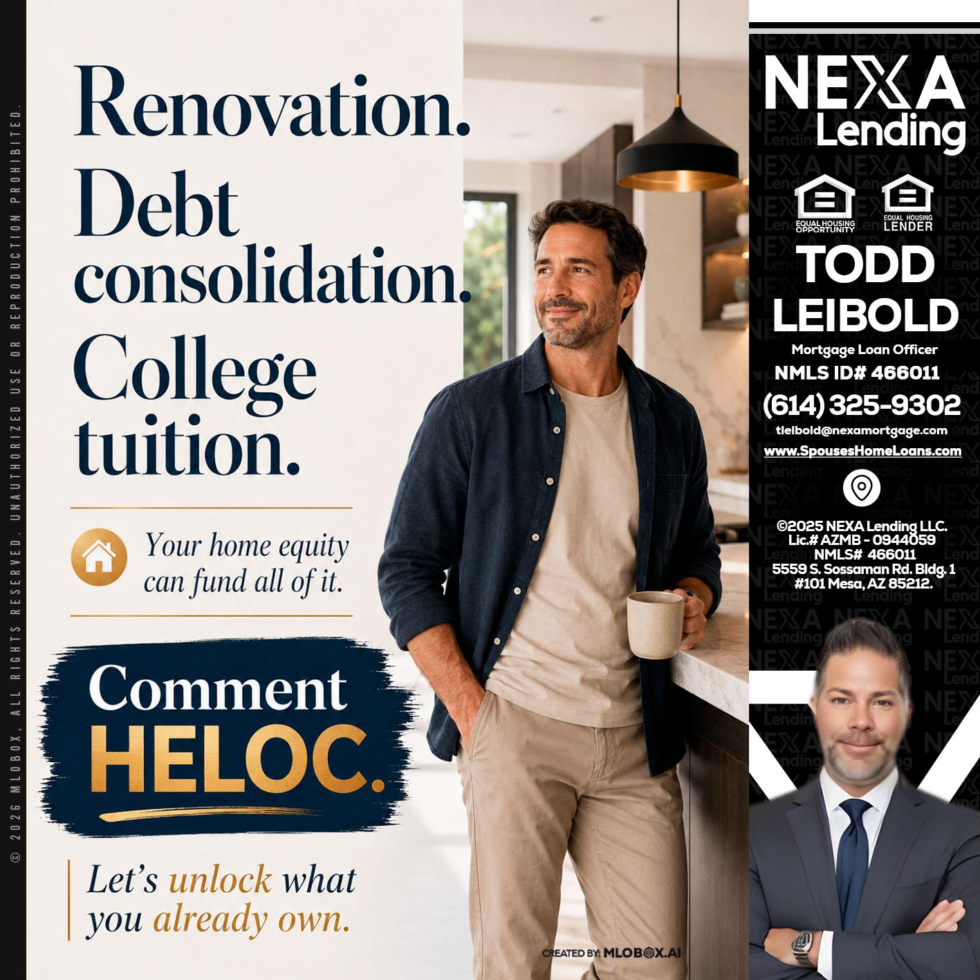 RENOVATION DEBT - Todd Leibold -Mortgage Loan Officer