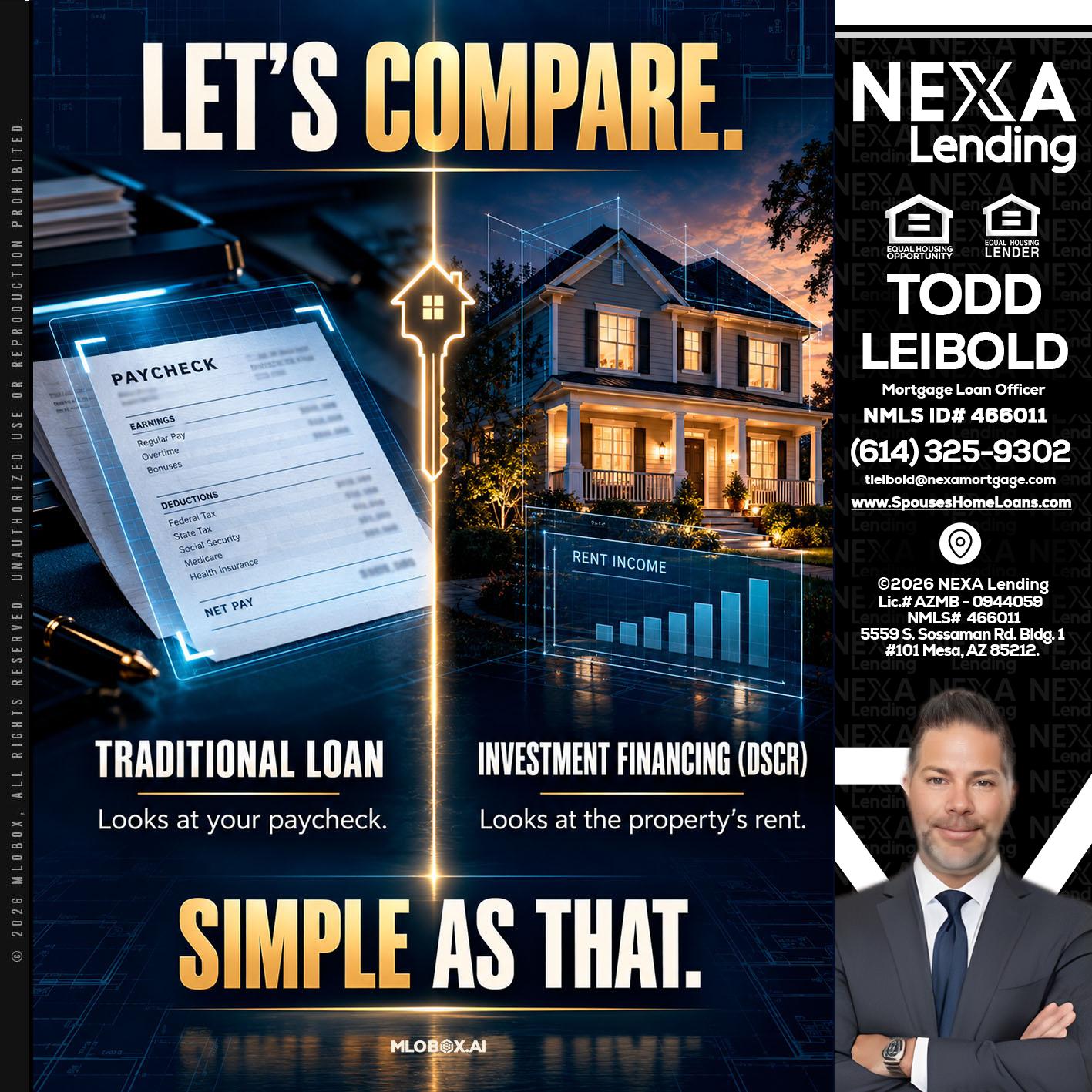 lets compare - Todd Leibold -Mortgage Loan Officer
