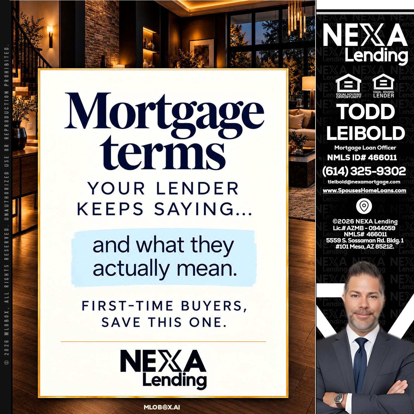 mortgage terms - Todd Leibold -Mortgage Loan Officer