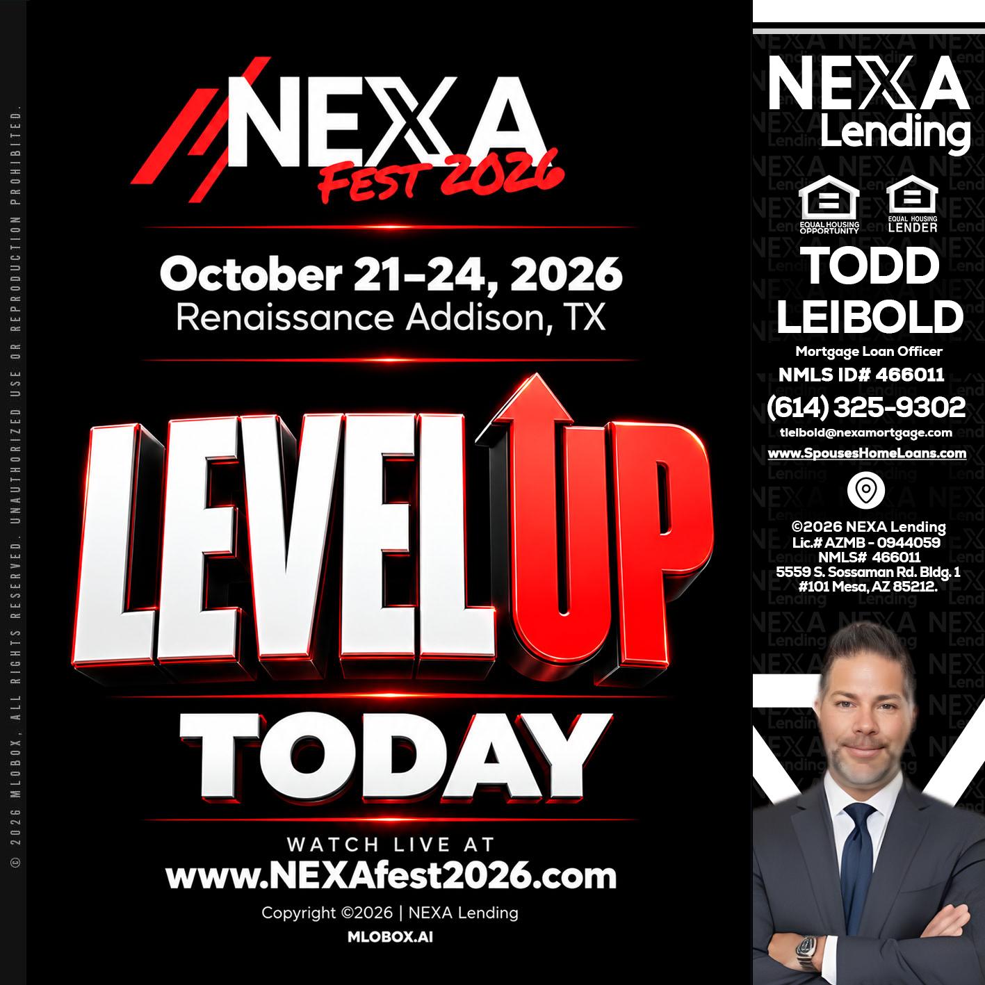 LEVEL UP TODAY - Todd Leibold -Mortgage Loan Officer