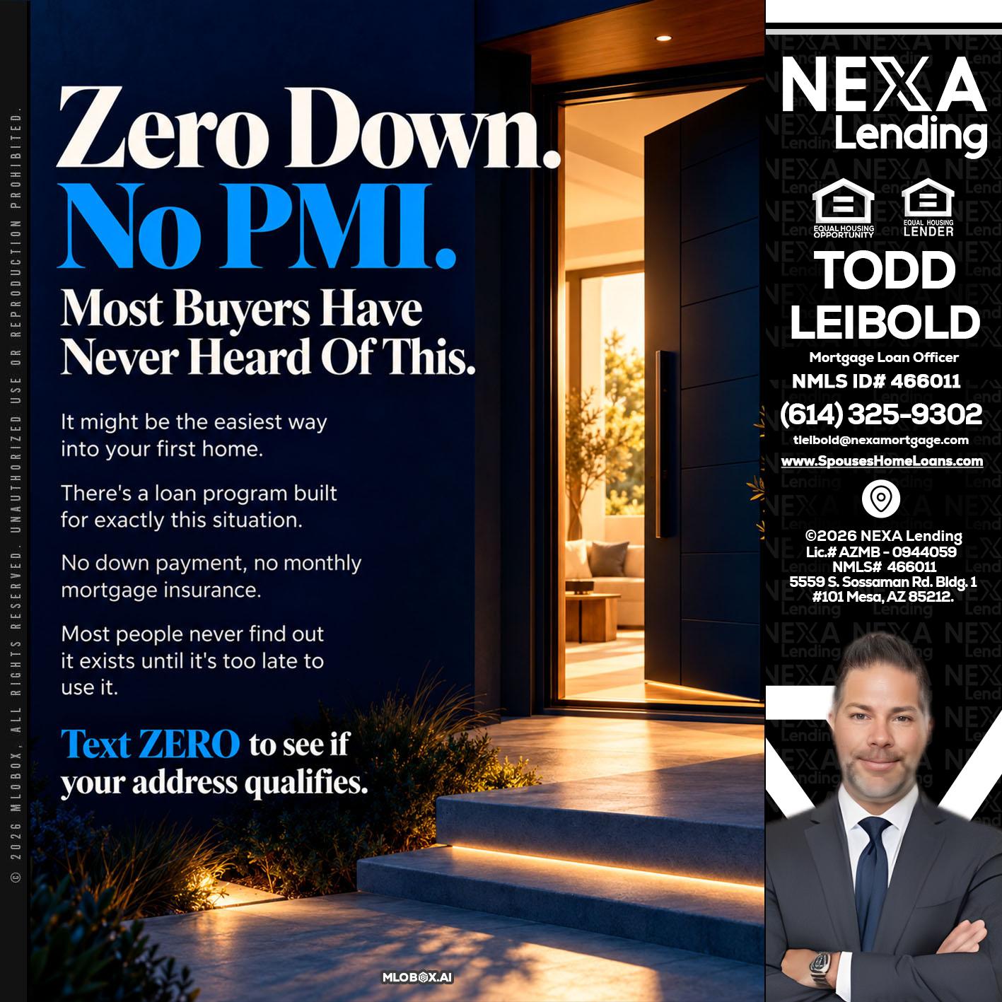 zero down - Todd Leibold -Mortgage Loan Officer